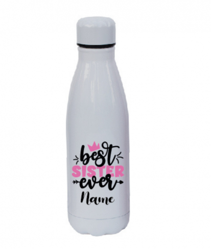 Personalised Best Sis Ever Insulated Hot Cold Thermal Water Bottle